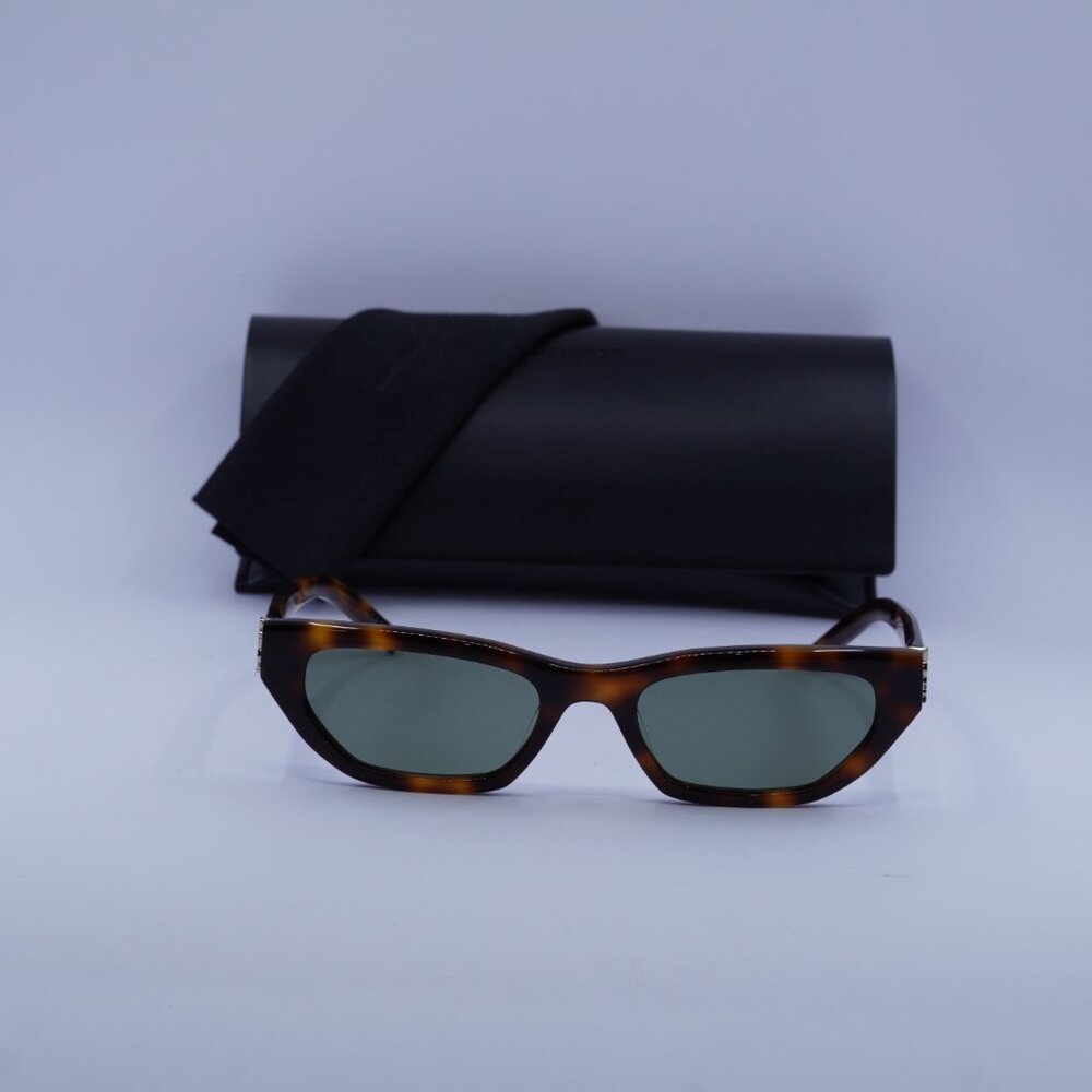 Saint Laurent SLM126 003 Cat Eye Sunglasses - Havana / Green - Picture 5 of 10